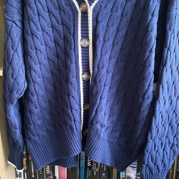 Slouchy Cable-Knit Cardigan Sweater L/XL - Picture 8 of 8